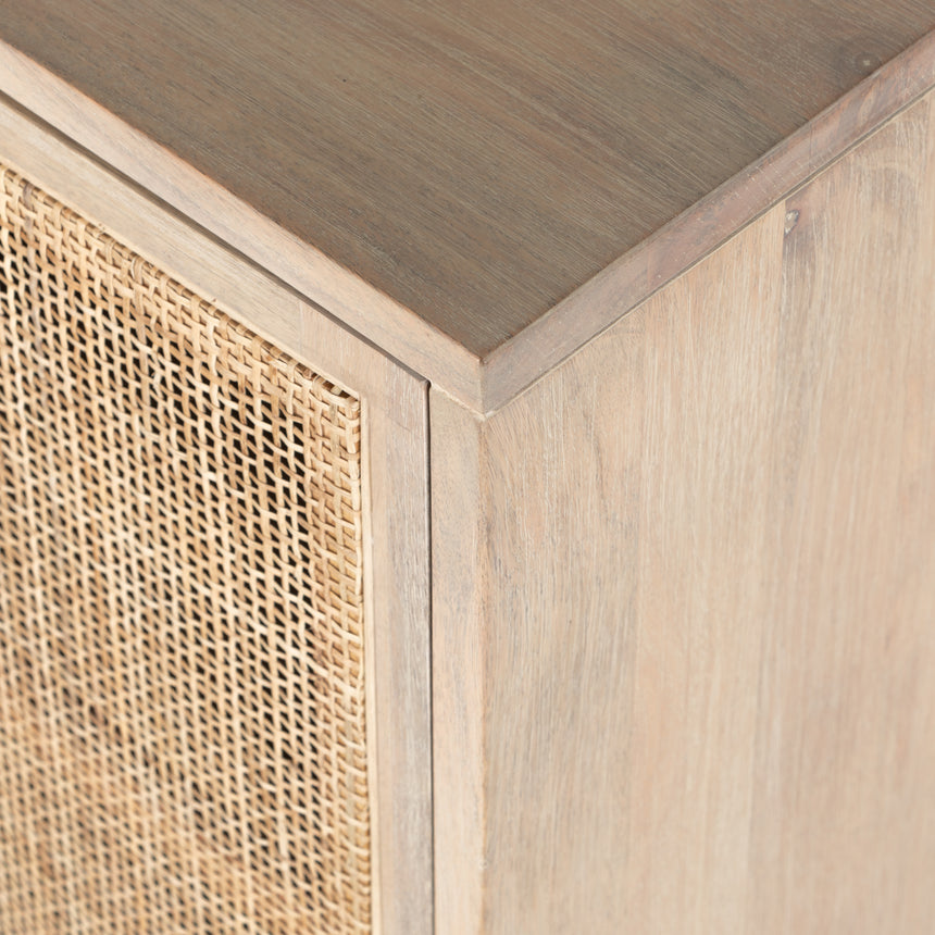 White Wash Mango with Natural Cane | Clarita Sideboard | Valley Ridge Furniture