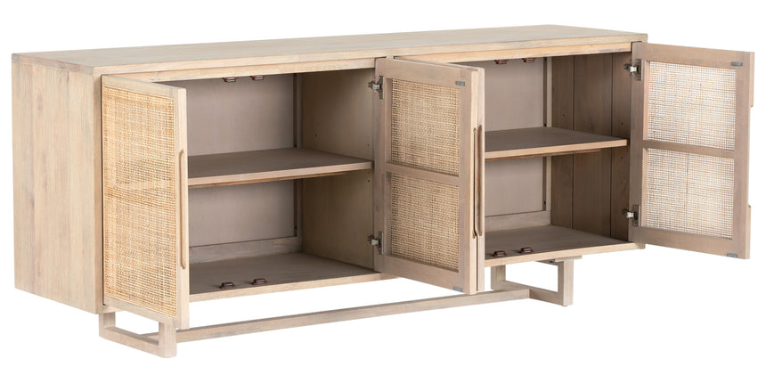 White Wash Mango with Natural Cane | Clarita Sideboard | Valley Ridge Furniture