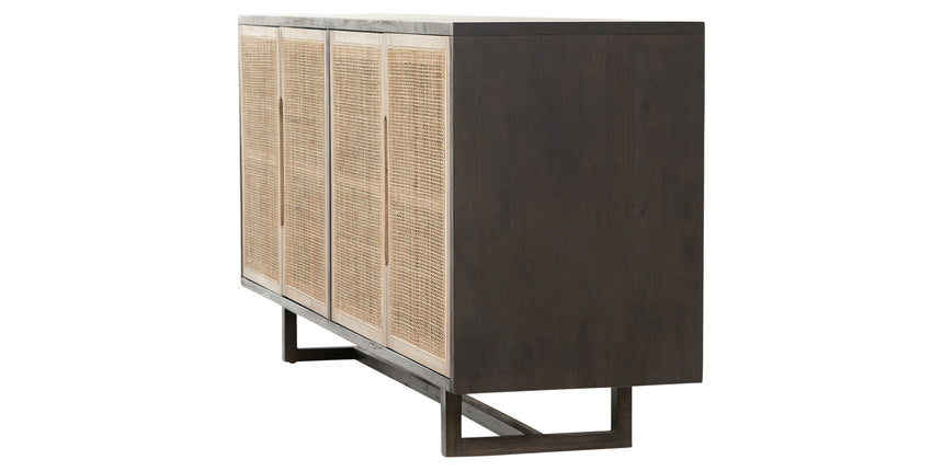 Black Mango & White Wash Mango with Natural Cane | Clarita Sideboard | Valley Ridge Furniture