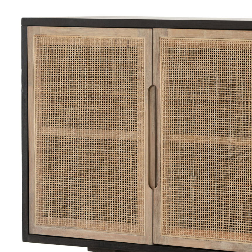 Black Mango & White Wash Mango with Natural Cane | Clarita Sideboard | Valley Ridge Furniture