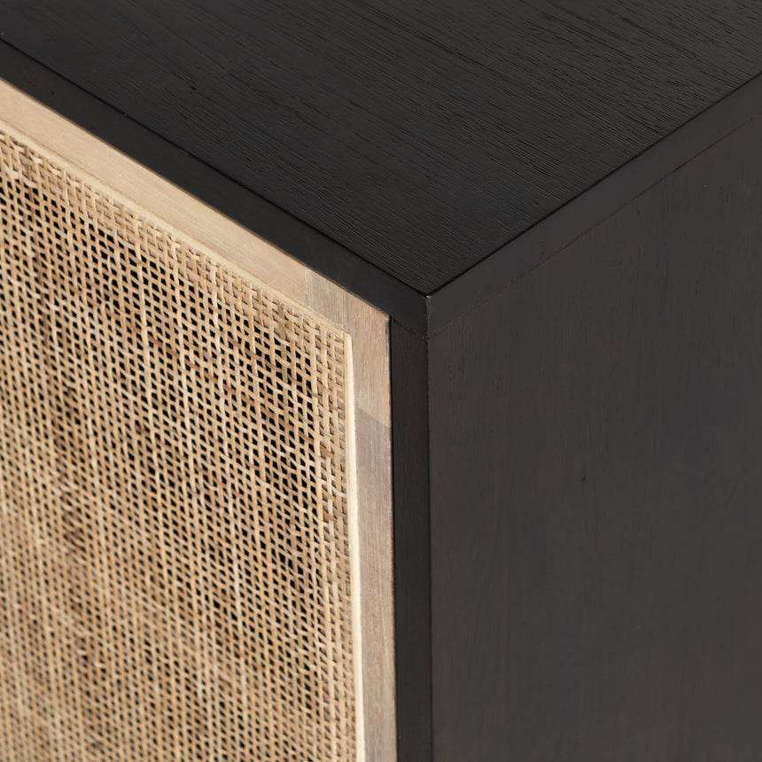 Black Mango & White Wash Mango with Natural Cane | Clarita Sideboard | Valley Ridge Furniture
