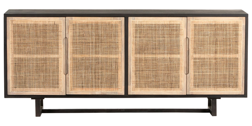 Black Mango & White Wash Mango with Natural Cane | Clarita Sideboard | Valley Ridge Furniture