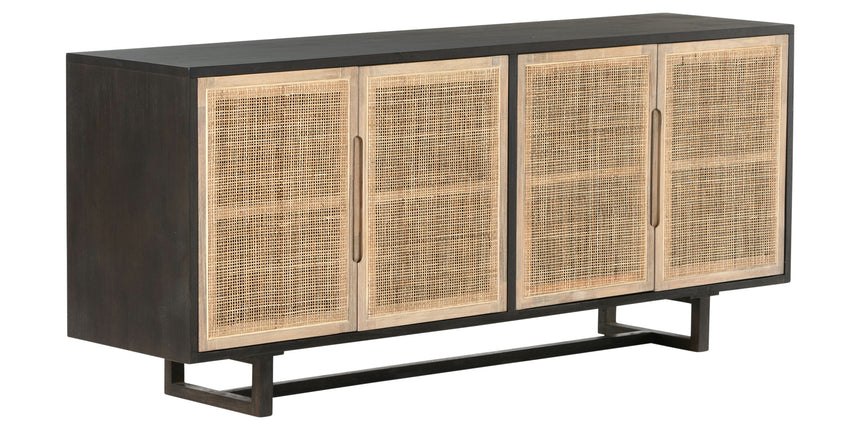 Black Mango & White Wash Mango with Natural Cane | Clarita Sideboard | Valley Ridge Furniture