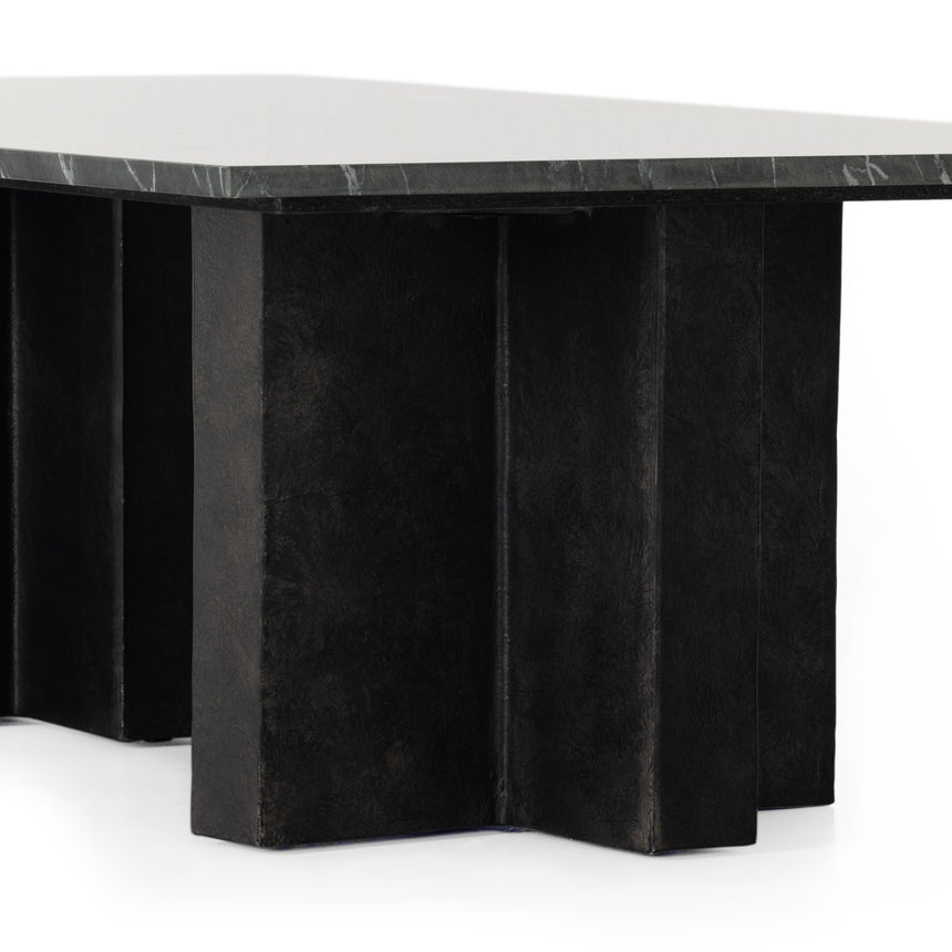 Black Marble with Raw Black Aluminum | Terrell Coffee Table | Valley Ridge Furniture