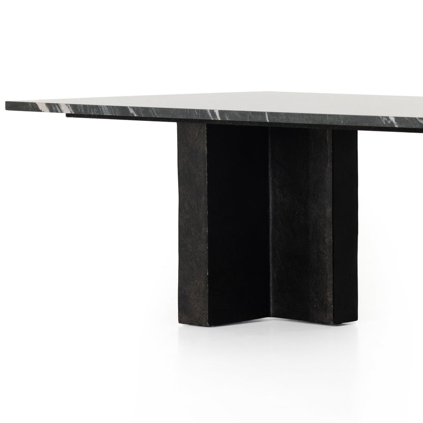 Black Marble with Raw Black Aluminum | Terrell Coffee Table | Valley Ridge Furniture