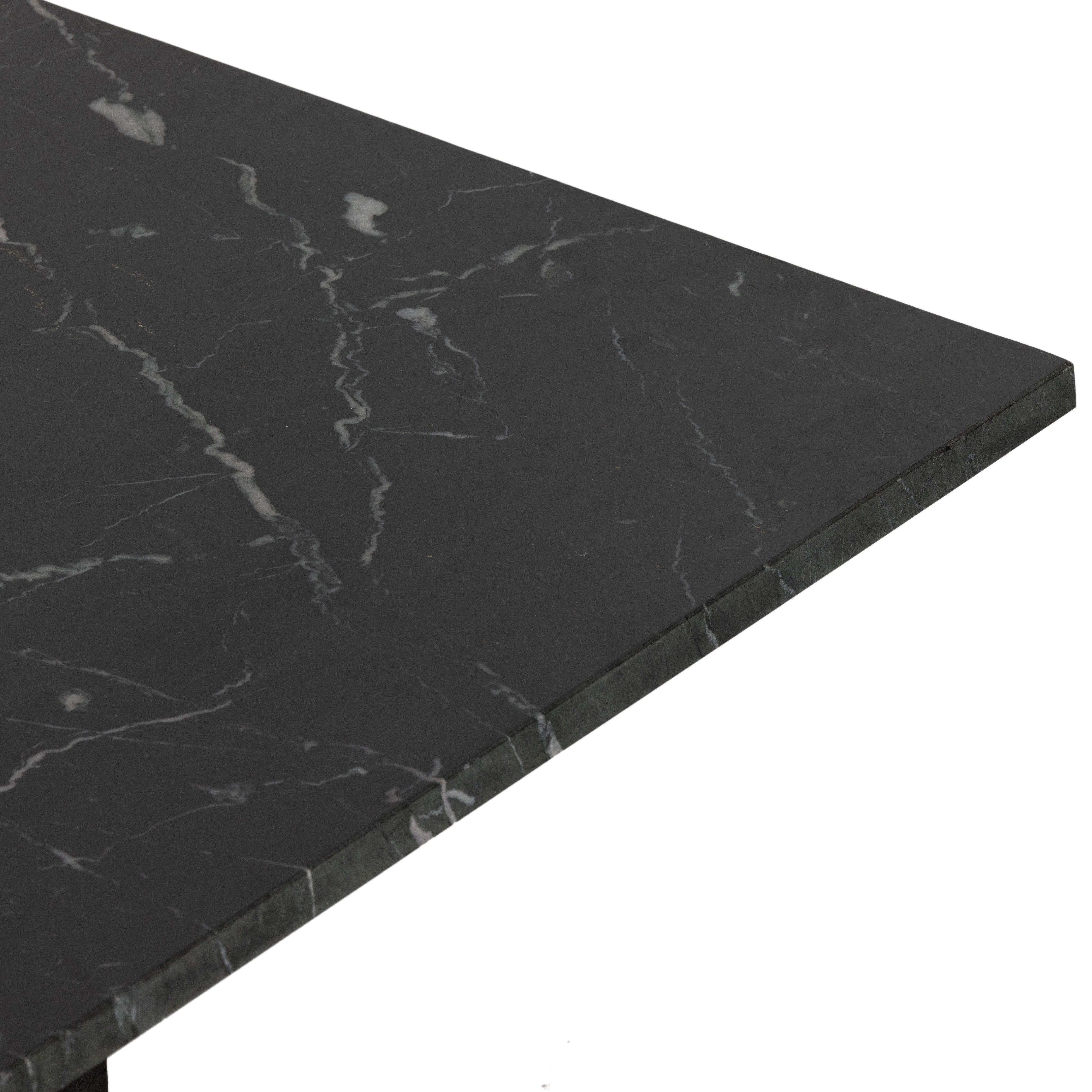 Black Marble with Raw Black Aluminum | Terrell Coffee Table | Valley Ridge Furniture