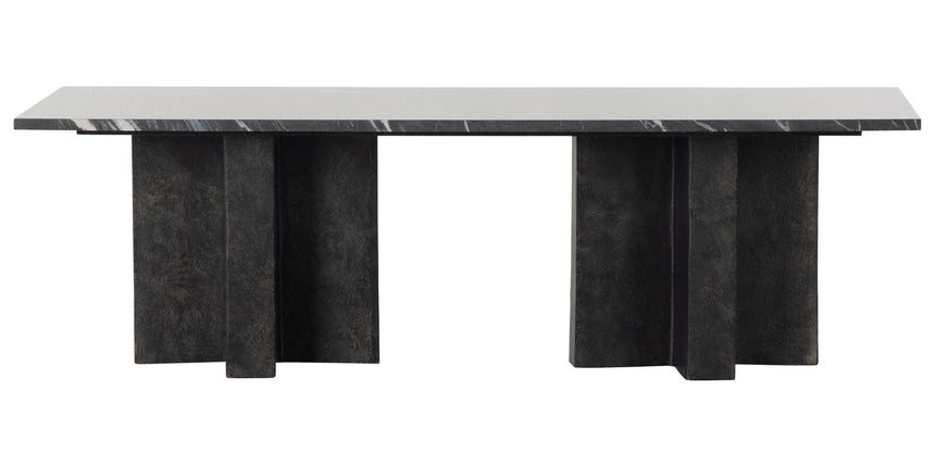 Black Marble with Raw Black Aluminum | Terrell Coffee Table | Valley Ridge Furniture