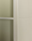 Cream Powder Coat Iron with Clear Glass | Breya Cabinet | Valley Ridge Furniture