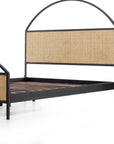 Natural Circle Cane with Sandblasted Vintage Black Iron (Queen Size) | Natalia Bed | Valley Ridge Furniture
