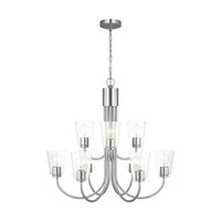 Miles Nine Light Chandelier — Clear
