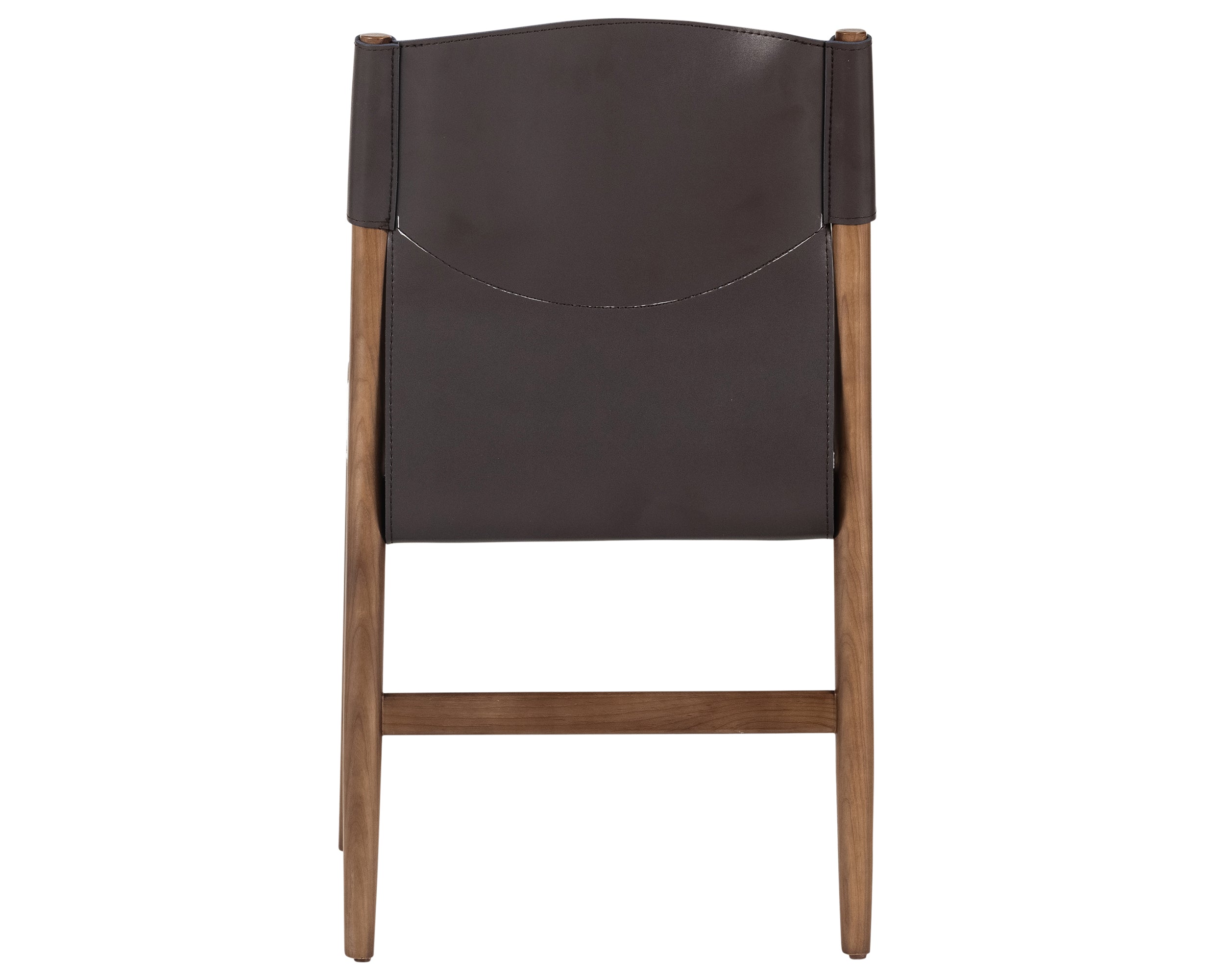 Espresso Leather &amp; Cardiff Cream Fabric with Umber Ash | Lulu Armless Dining Chair | Valley Ridge Furniture