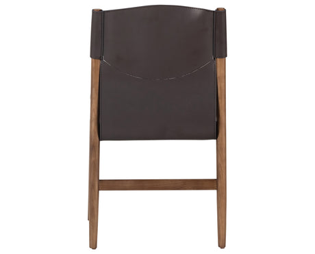 Espresso Leather & Cardiff Cream Fabric with Umber Ash | Lulu Armless Dining Chair | Valley Ridge Furniture
