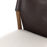 Espresso Leather & Cardiff Cream Fabric with Umber Ash | Lulu Armless Dining Chair | Valley Ridge Furniture