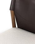 Espresso Leather & Cardiff Cream Fabric with Umber Ash | Lulu Armless Dining Chair | Valley Ridge Furniture