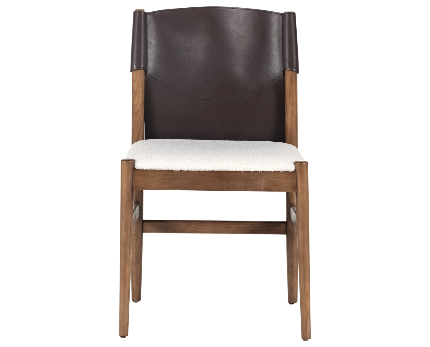 Espresso Leather & Cardiff Cream Fabric with Umber Ash | Lulu Armless Dining Chair | Valley Ridge Furniture