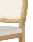 Savile Flax Fabric and Honey Oak with Light Natural Cane (Bar Height) | Allegra Bar/Counter Stool | Valley Ridge Furniture