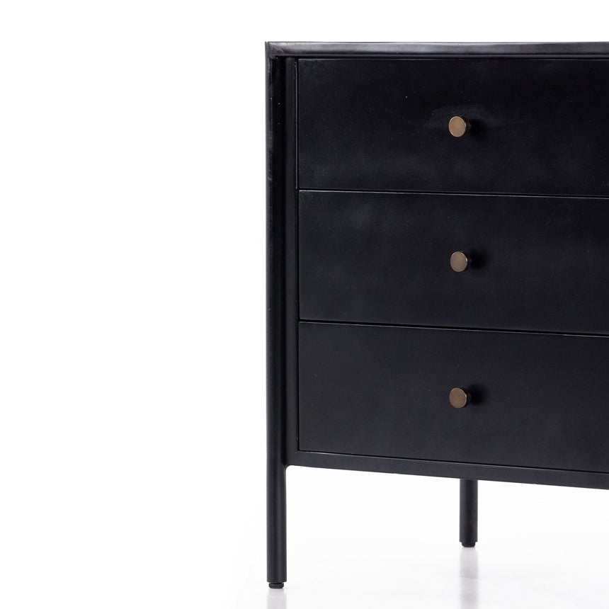 Black Iron with Weathered Bronze Iron | Soto Nightstand | Valley Ridge Furniture