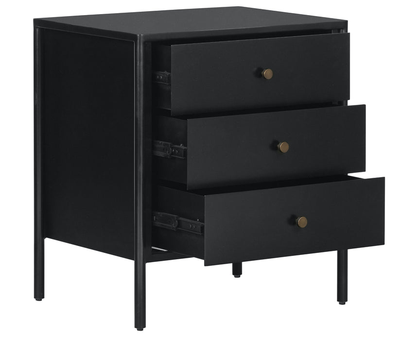 Black Iron with Weathered Bronze Iron | Soto Nightstand | Valley Ridge Furniture