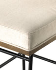 Savile Flax Fabric and Amber Oak with Midnight Iron (Bar Height) | Crete Bar/Counter Stool | Valley Ridge Furniture
