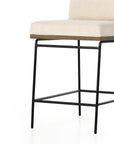Savile Flax Fabric and Amber Oak with Midnight Iron (Counter Height) | Crete Bar/Counter Stool | Valley Ridge Furniture