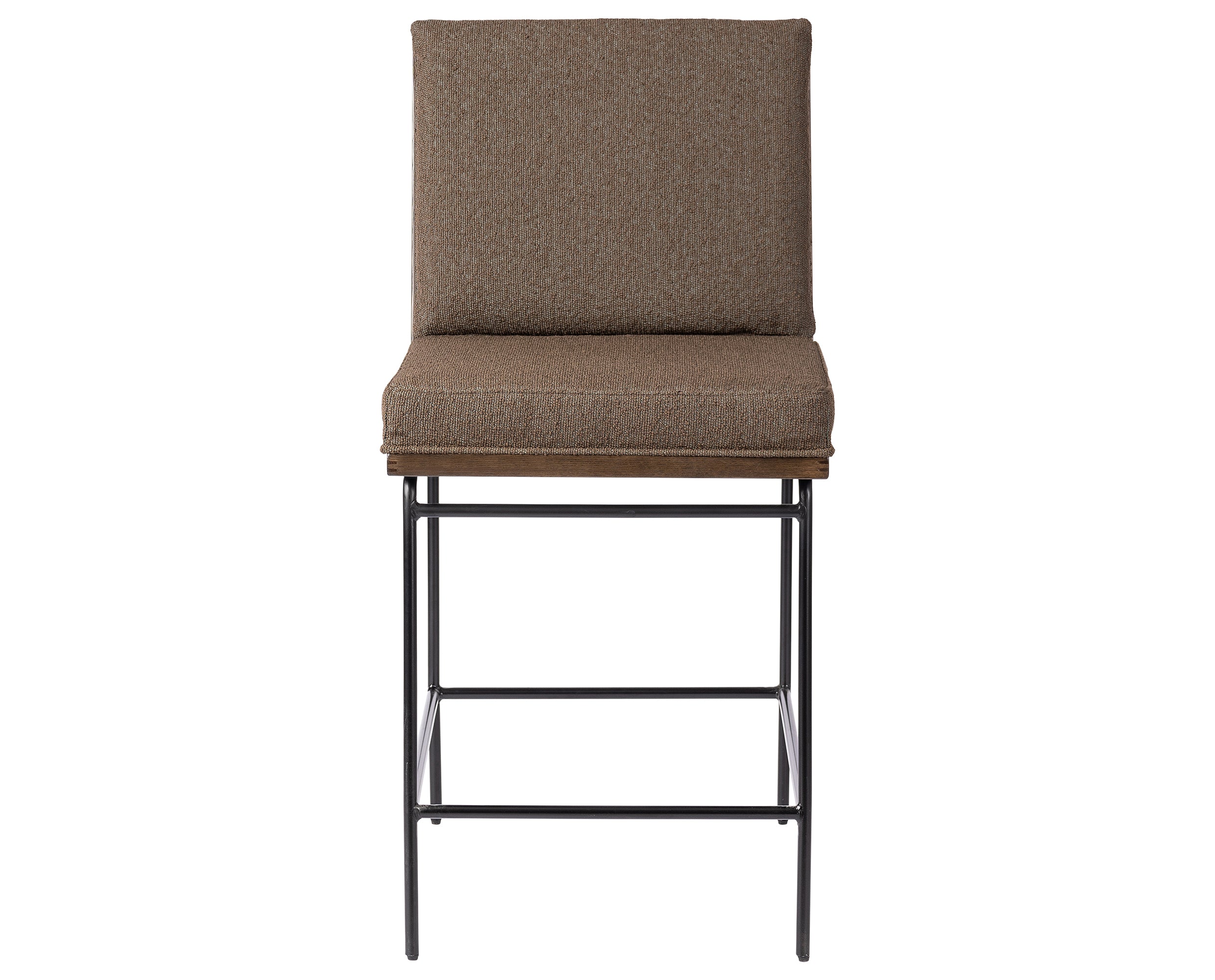 Fiqa Boucle Cocoa Fabric and Sienna Brown Ash with Midnight Iron (Counter Height) | Crete Bar/Counter Stool | Valley Ridge Furniture