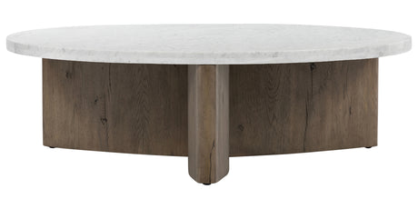 Rustic Grey Veneer with Italian White Marble | Toli Coffee Table | Valley Ridge Furniture
