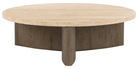 Rustic Grey Veneer with Travertine | Toli Coffee Table | Valley Ridge Furniture
