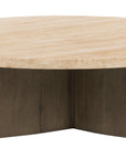 Rustic Grey Veneer with Travertine | Toli Coffee Table | Valley Ridge Furniture