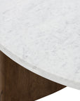 Rustic Fawn Veneer with Italian White Marble | Toli Coffee Table | Valley Ridge Furniture
