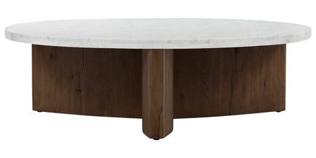 Rustic Fawn Veneer with Italian White Marble | Toli Coffee Table | Valley Ridge Furniture