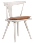 Off White Oak and Whiskey Saddle Leather with Ivory Backing Fabric | Ripley Dining Chair | Valley Ridge Furniture