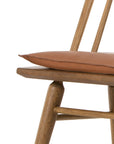 Sandy Oak and Whiskey Saddle Leather with Ivory Backing Fabric | Lewis Windsor Chair | Valley Ridge Furniture