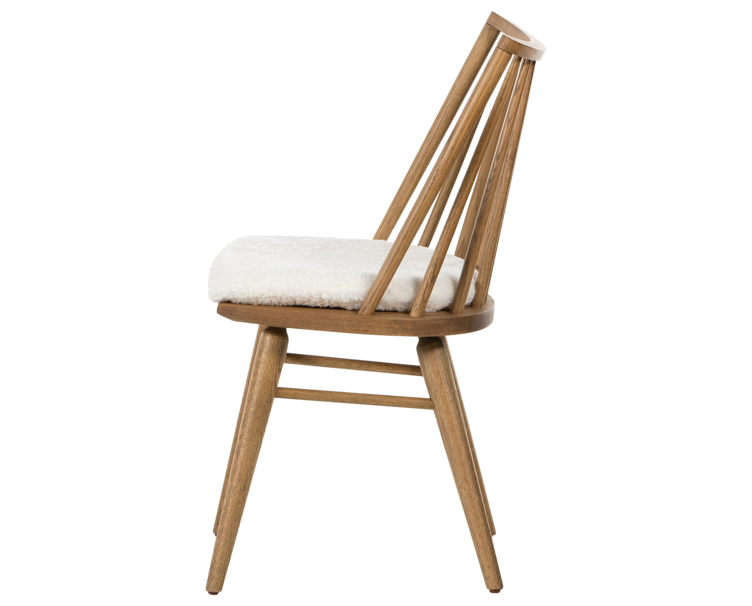 Sandy Oak & Cream Shorn Sheepskin with Ivory Backing Fabric | Lewis Windsor Chair | Valley Ridge Furniture