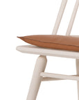 Off White Oak and Whiskey Saddle Leather with Ivory Backing Fabric | Lewis Windsor Chair | Valley Ridge Furniture