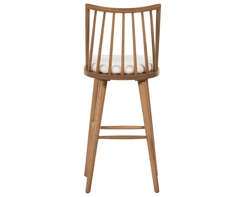 Sandy Oak and Cream Shorn Sheepskin with Ivory Backing Fabric (Bar Height) | Lewis Windsor Bar/Counter Stool | Valley Ridge Furniture