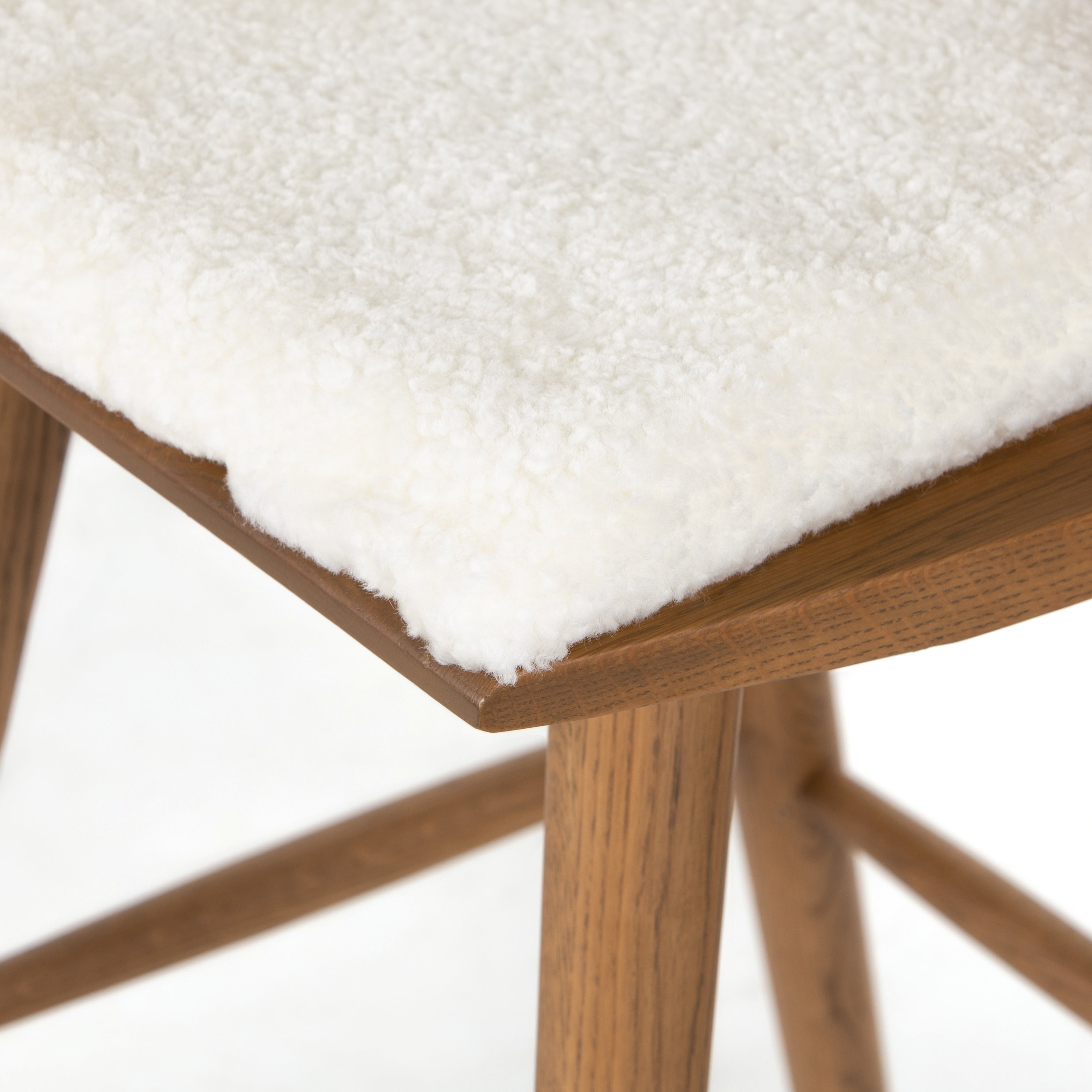 Sandy Oak and Cream Shorn Sheepskin with Ivory Backing Fabric (Bar Height) | Lewis Windsor Bar/Counter Stool | Valley Ridge Furniture