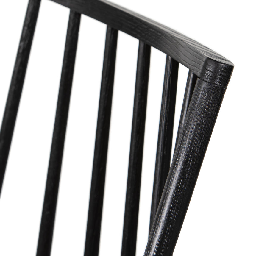 Black Oak and Whiskey Saddle Leather with Ivory Backing Fabric (Counter Height) | Lewis Windsor Bar/Counter Chair | Valley Ridge Furniture