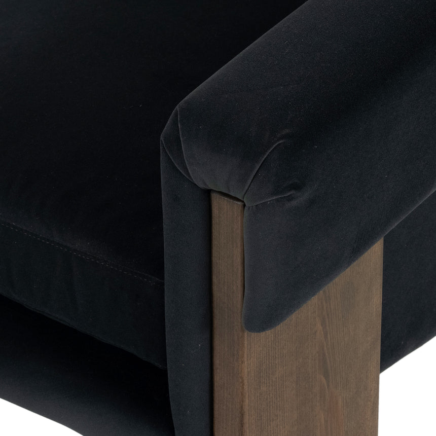 Modern Velvet Smoke Fabric with Sienna Brown Beech | Cairo Chair | Valley Ridge Furniture