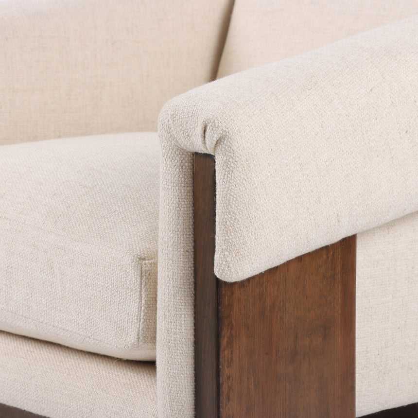 Thames Cream Fabric with Sienna Brown Beech | Cairo Chair | Valley Ridge Furniture