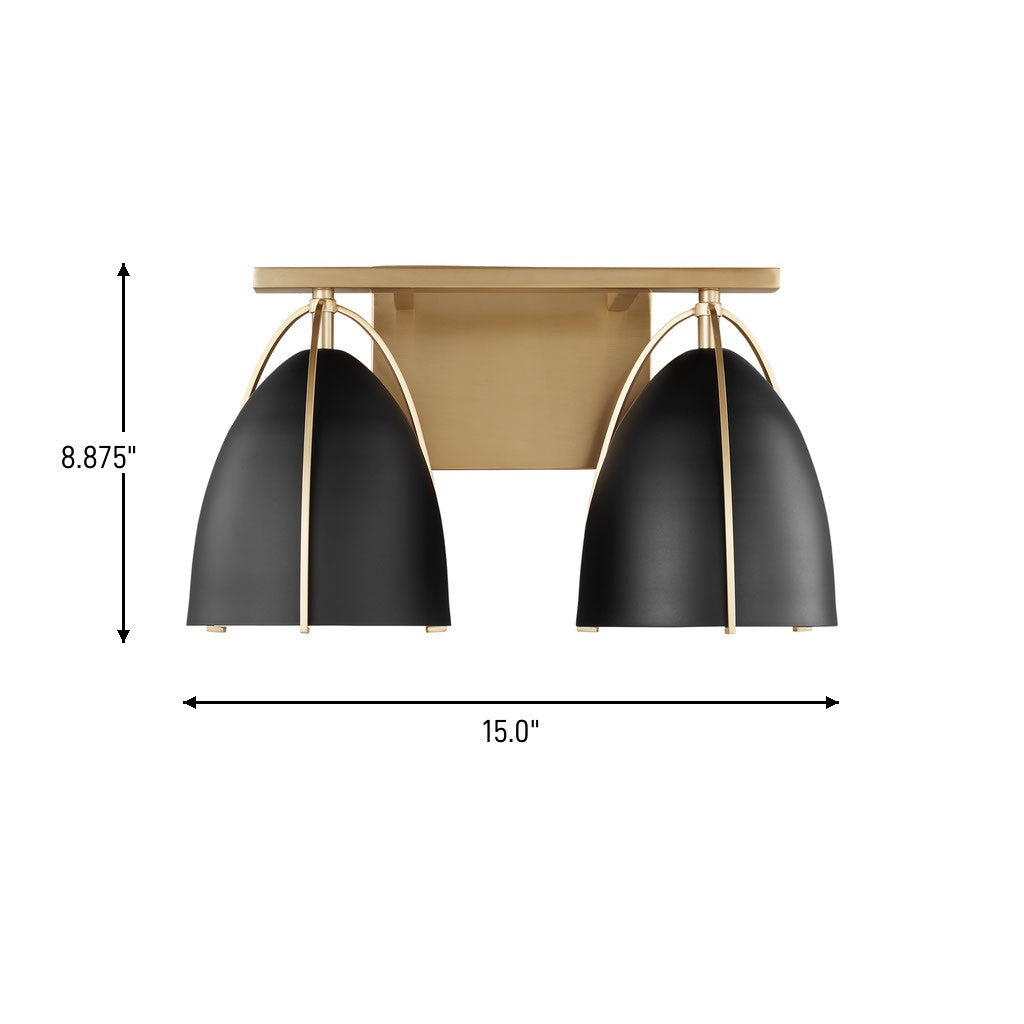 Two Light Wall/Bath — Midnight Black, 75 W