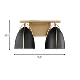 Two Light Wall/Bath — Midnight Black, 75 W