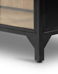 Black Iron and Light Oak Veneer with Clear Glass and Weathered Bronze Iron | Belmont Cabinet | Valley Ridge Furniture 