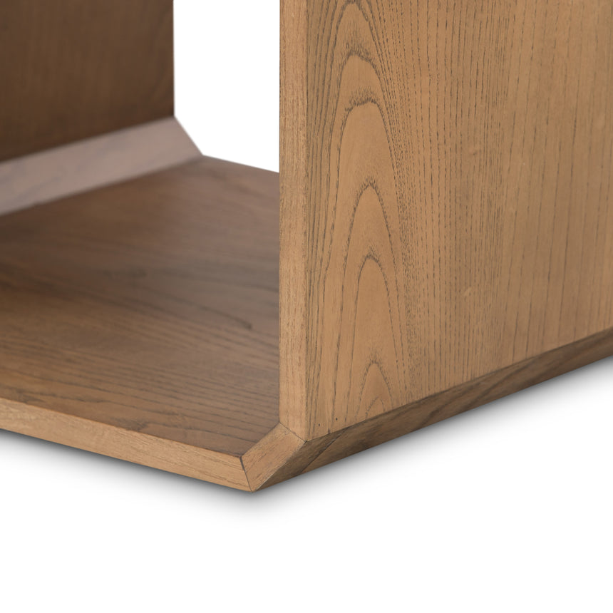 Natural Ash Veneer & Natural Ash with Satin Brass Iron | Caspian Nightstand | Valley Ridge Furniture