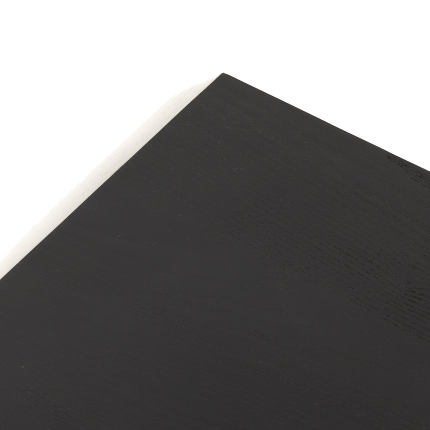 Black Ash Veneer & Black Ash with Satin Brass Iron | Caspian Nightstand | Valley Ridge Furniture