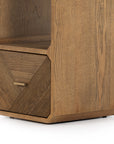 Natural Ash with Satin Brass Iron | Caspian End Table | Valley Ridge Furniture
