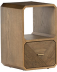 Natural Ash with Satin Brass Iron | Caspian End Table | Valley Ridge Furniture