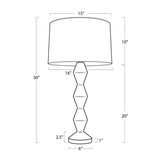 Crew Travertine Buffet Lamp (Black Shade)