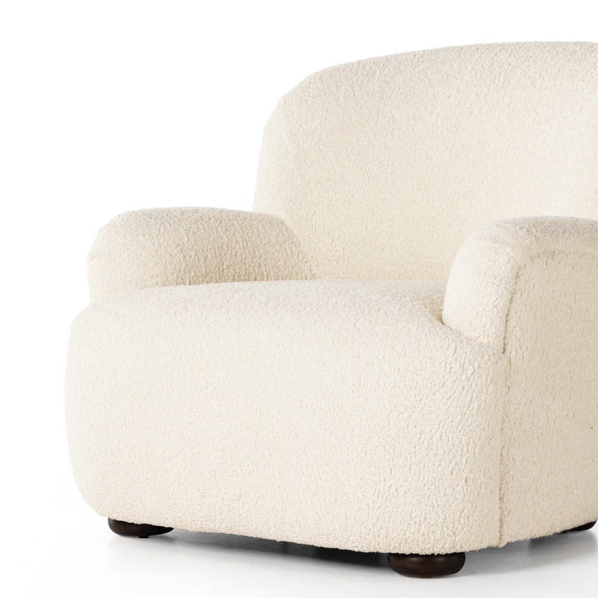 Sheepskin Natural Fabric with Almond Parawood | Kadon Chair | Valley Ridge Furniture