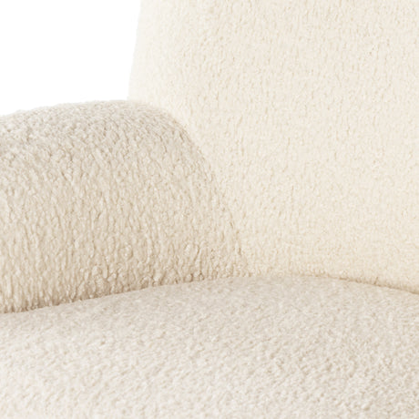 Sheepskin Natural Fabric with Almond Parawood | Kadon Chair | Valley Ridge Furniture