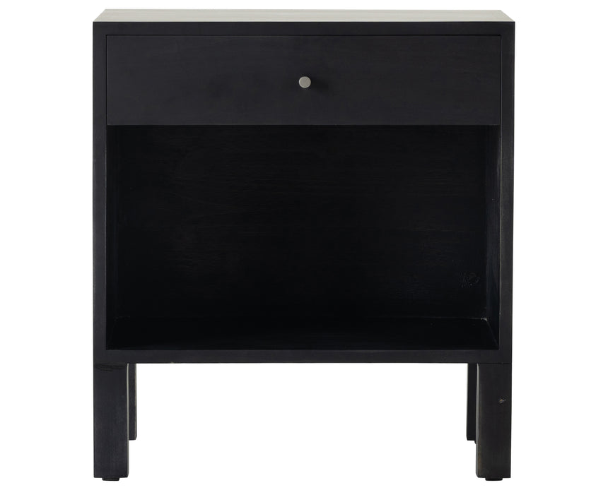 Black Wash Poplar with Natural Iron | Isador Nightstand | Valley Ridge Furniture